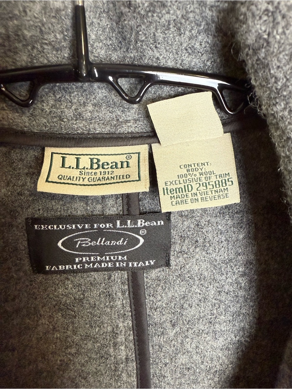 Vintage LL Bean Bellandi 100%Wool Button Front Pea Coat - Picture 4 of 6